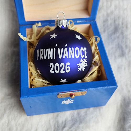 Vánoční baňka První Vánoce 2026 modrá — foto 2