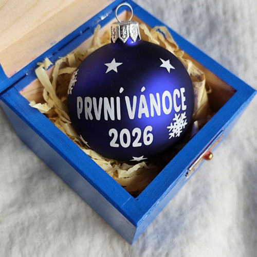 Vánoční baňka První Vánoce 2026 modrá — foto 4