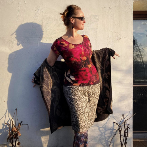 "Pink Fox", úpletové triko s autorskou aplikací — foto 6