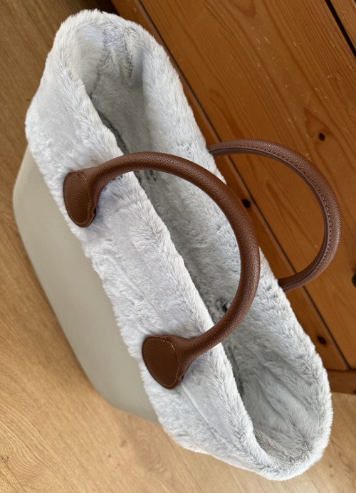 Kožešina kožíškový lem pro obag standard, šedý — foto 6