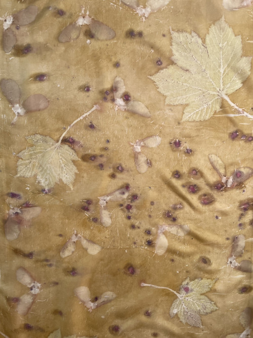 Hedvábná šála ecoprint — foto 3