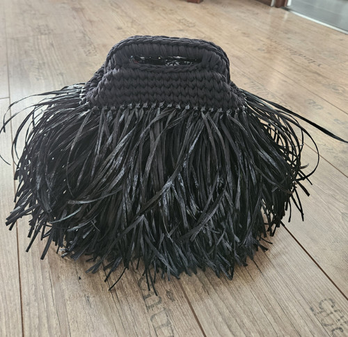 Černá háčkovaná kabelka Raffia Ispie Petite — foto 4