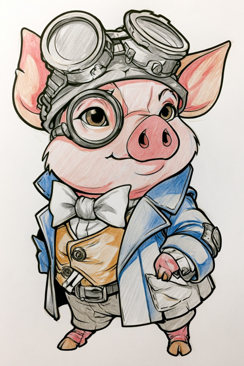 Steampunk zvířata - omalovánky k tisku — foto 3