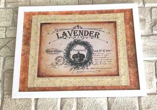 Levandulový dopis – textilní patchwork obrázek — foto 2