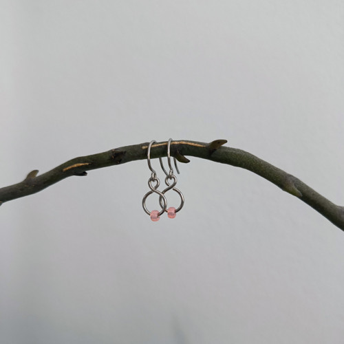 "Principessa Tea Rose" minimalistické náušnice — foto 4