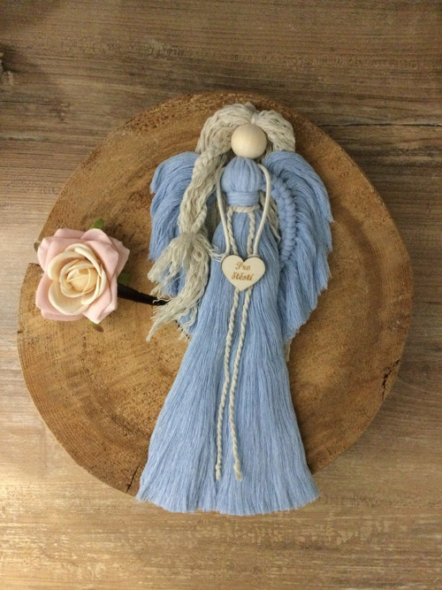Macrame andělka v boho stylu - PRO ŠTĚSTÍ. — foto 3