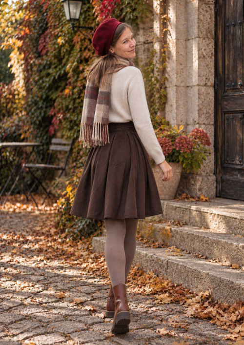 Manšestrová Sukně Čokoláda — foto 3