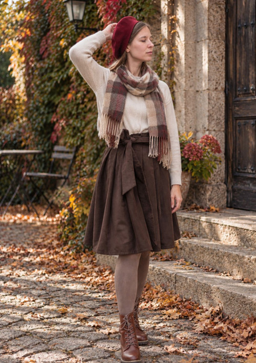 Manšestrová Sukně Čokoláda — foto 2