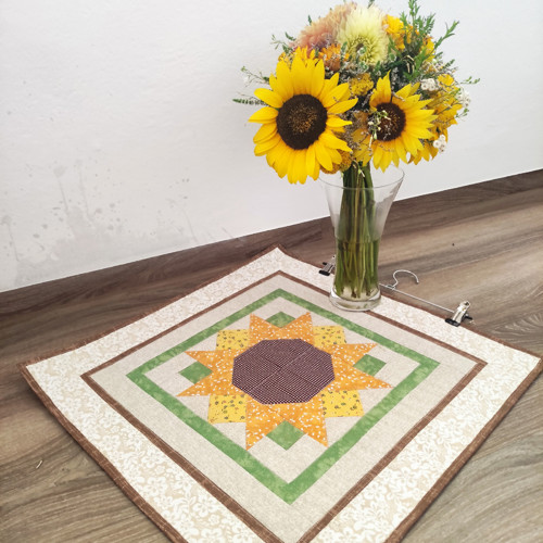 Ubrus patchwork slunečnice žlutý smetanový — foto 6