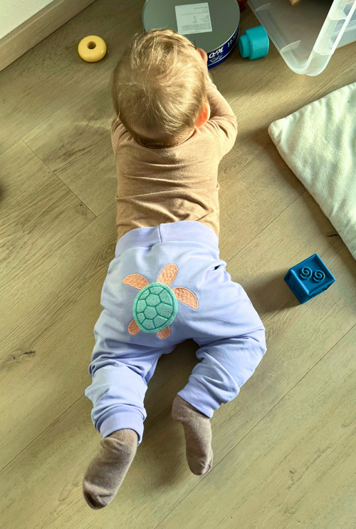 Dětské turkáčky s aplikací želvičky, vel. 62 — foto 3
