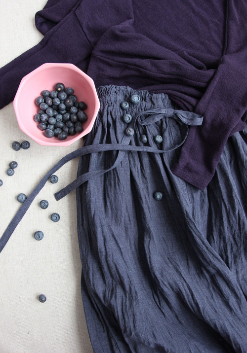 KAIA Mood Indigo - sukně len — foto 6