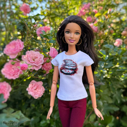 Tričko pro Barbie - kamenné schody, bílé — foto 2