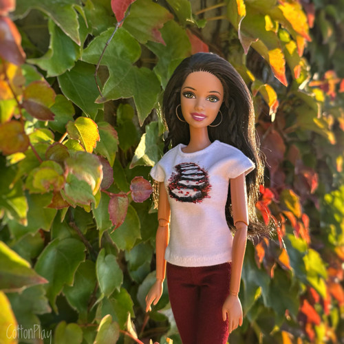 Tričko pro Barbie - kamenné schody, bílé — foto 3