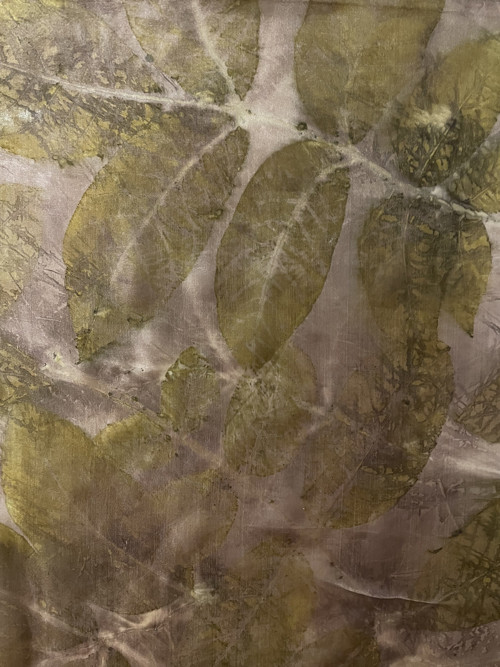 Hedvábná šála ecoprint — foto 3