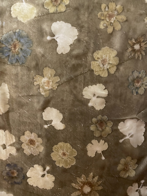 Hedvábná šála ecoprint — foto 3