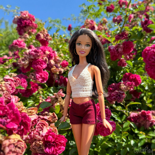 Kraťasy pro Barbie - vínové — foto 2