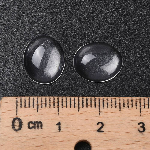 Křišťál, kabošon 12x10 mm — foto 3