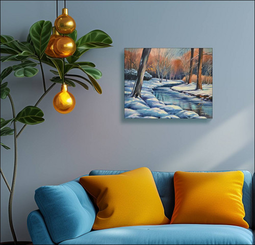 Zima na potoce 50x40cm — foto 2