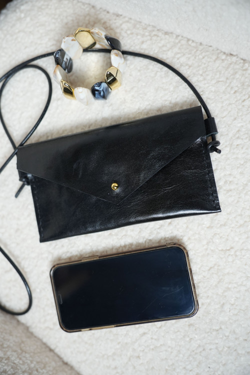 Kožené psaníčko Mini Black — foto 2