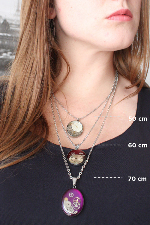 Nerezové modré srdce náhrdelník — foto 2