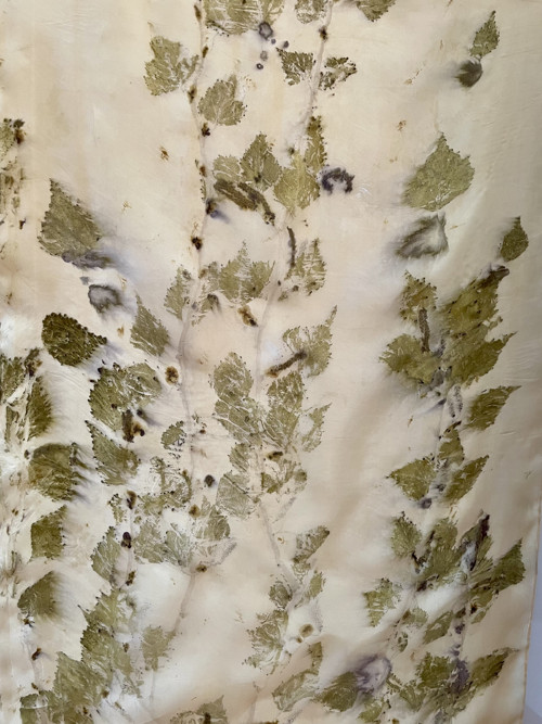 Hedvábná šála ecoprint — foto 3