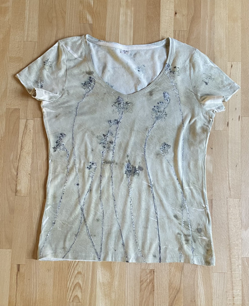 Bavlněné tričko ecoprint — foto 3