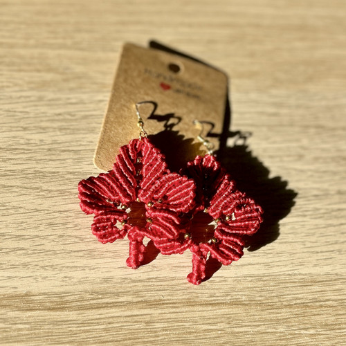 Javorové listy - macramé náušnice — foto 4