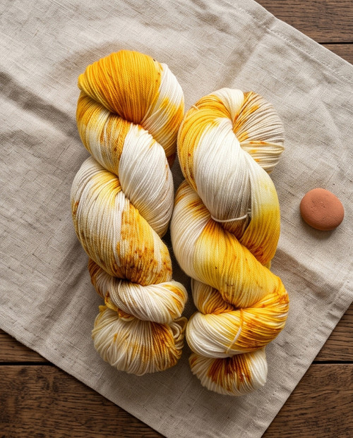 Ručně barvená příze - CRÈME BRÛLÉE — foto 2