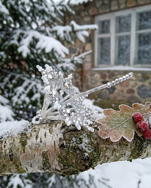 Vánoční deštníček bílo stříbrný 2 — foto 3