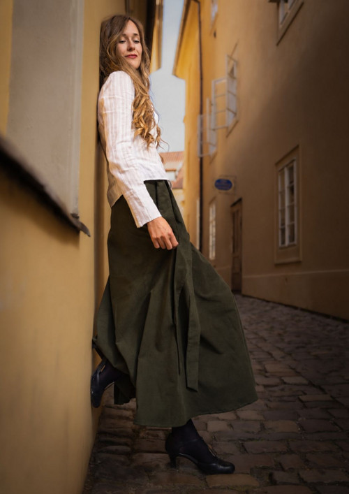 Půlkolová Manšestrová - Khaki — foto 2