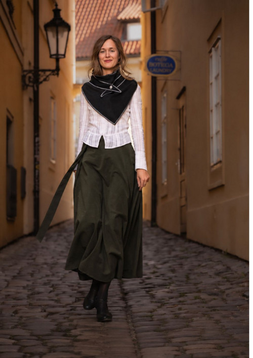 Půlkolová Manšestrová - Khaki — foto 4
