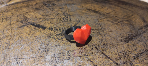Designový 3D prsten Srdce - červené — foto 3