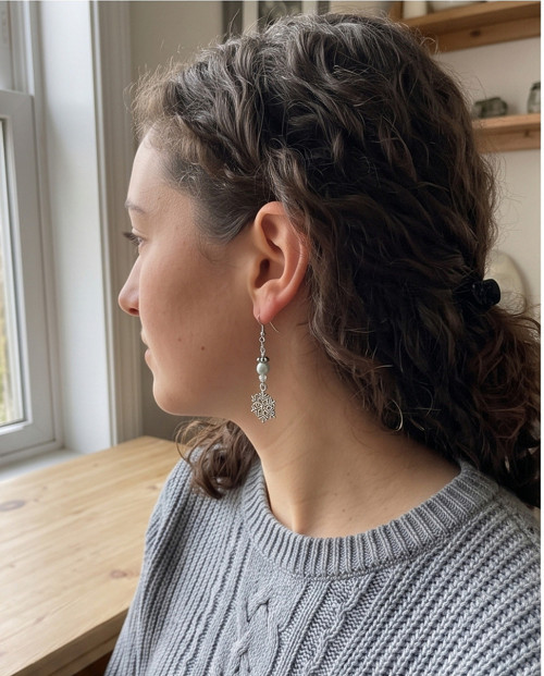 Náušnice ledové vločky — foto 2