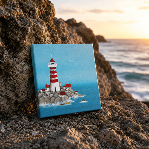 Originální obraz: Majáček - 20x20cm — foto 4