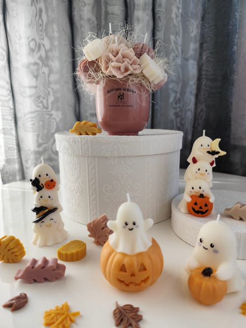 Candle Pumpkin Ghosts NH - Sójový vosk, sada — foto 4