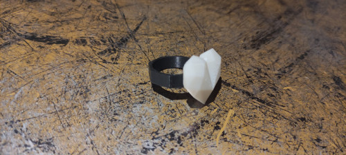 Designový 3D prsten Srdce - bílé — foto 3