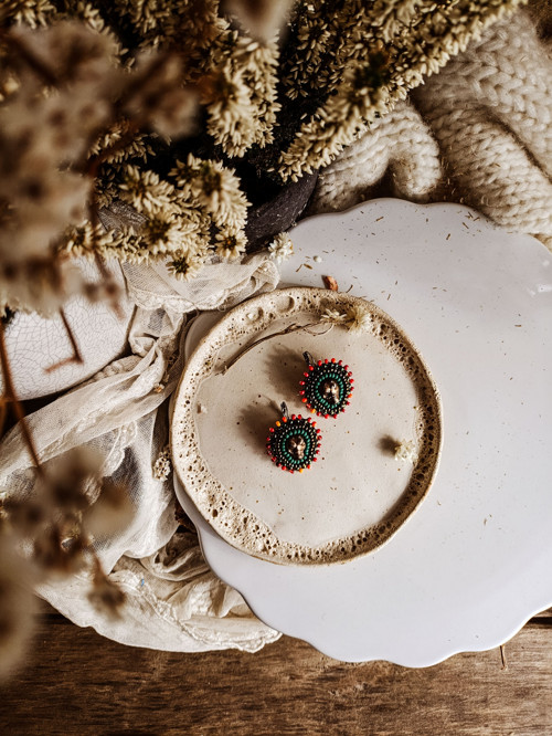 Mini skulls - vyšívané náušnice — foto 5