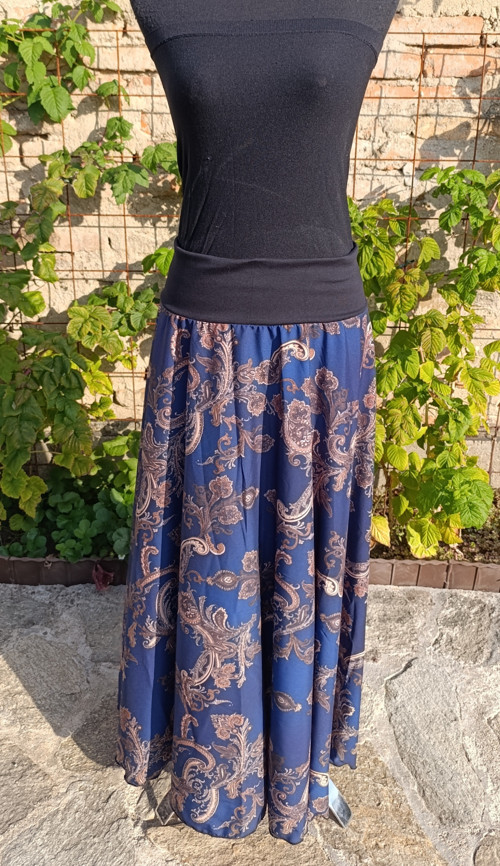 Dámská maxi sukně vzory tmavě modrá — foto 2