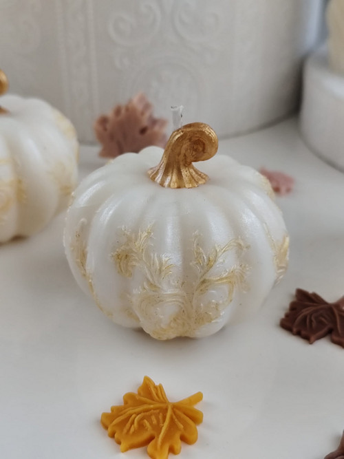 Candle Pumpkin Patterned NH - Sójový vosk — foto 2