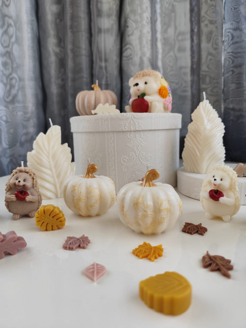 Candle Pumpkin Patterned NH - Sójový vosk — foto 3