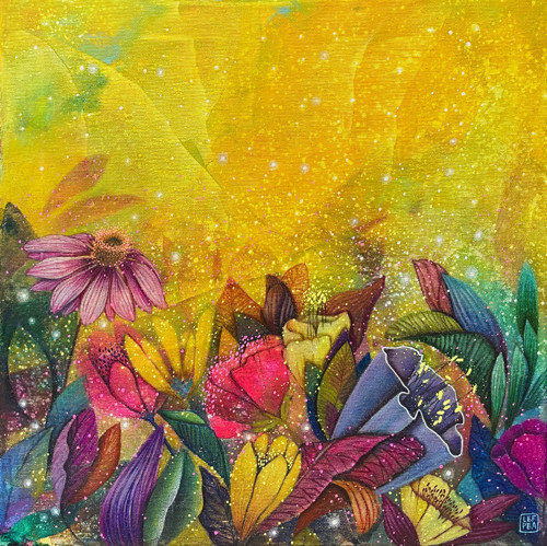 Magická zahrada / originální obraz - 40x40cm — foto 2