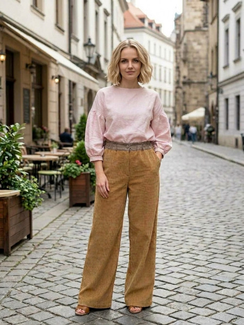 Culottes menčestrové MOCCA oversize -ihneď — foto 2