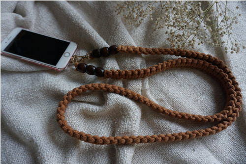 Macramé popruh na telefon Teracotta & beads — foto 4