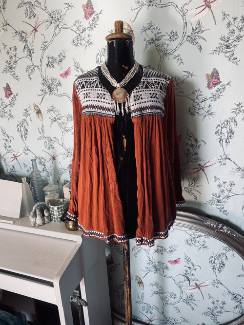 Kardigan boho terakota — foto 2