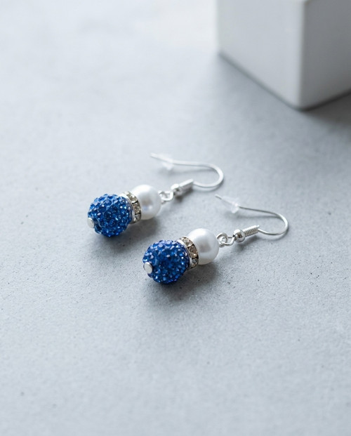 Náušnice modrá Shamballka — foto 4