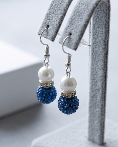Náušnice modrá Shamballka — foto 2