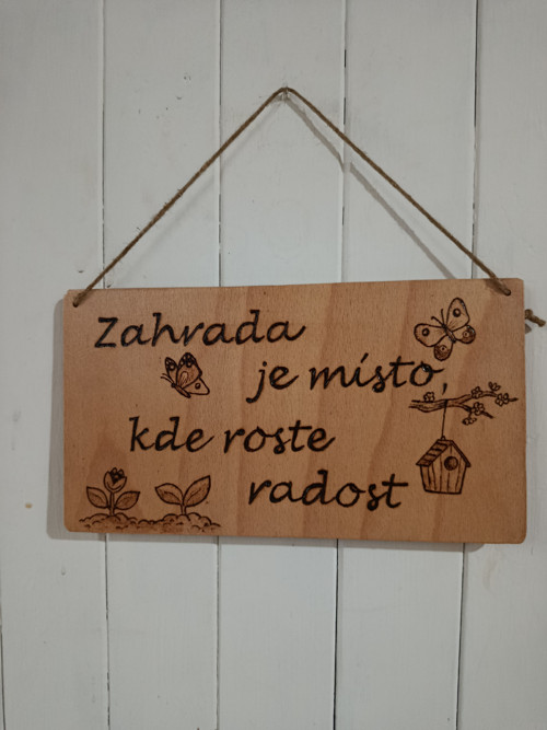 Cedulka Zahrada je radost — foto 3
