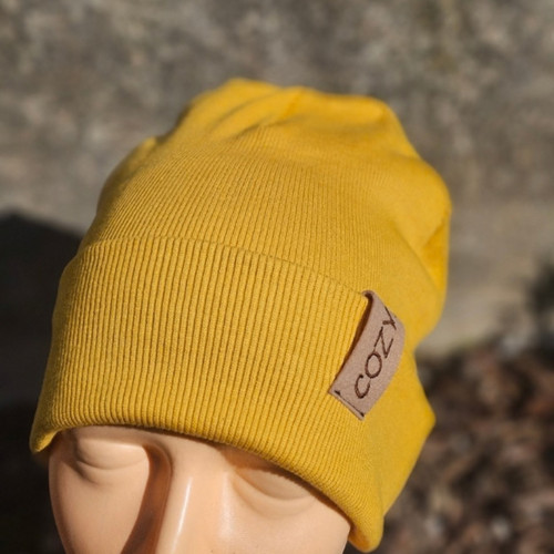 44–54 cm | Beanie – hořčicová — foto 5