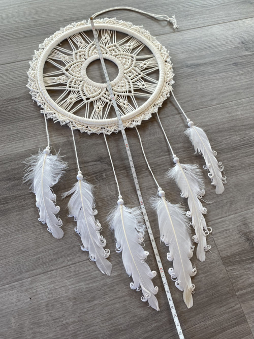 Romantický, bílý lapač snů - macramé — foto 3