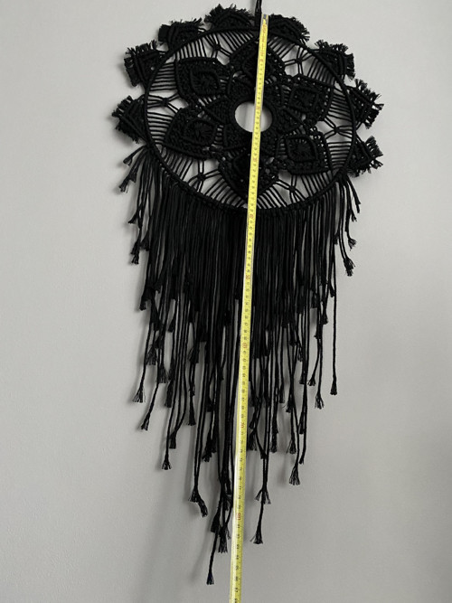 Velký černý lapač snů - macramé — foto 5